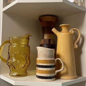 Anchor Hocking | Vintage |Amber |60’s |Rainflower |Glass Pitcher |Decor |Display